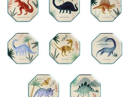 Meri Meri Dinosaur Kingdom Side Plates (Set of 8) on Sale