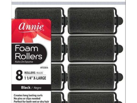 Annie Foam Rollers X-Large 8Ct Black Online Hot Sale