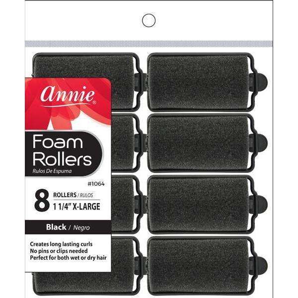 Annie Foam Rollers X-Large 8Ct Black Online Hot Sale