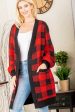 Buffalo Check Cardigan-Red Hot on Sale