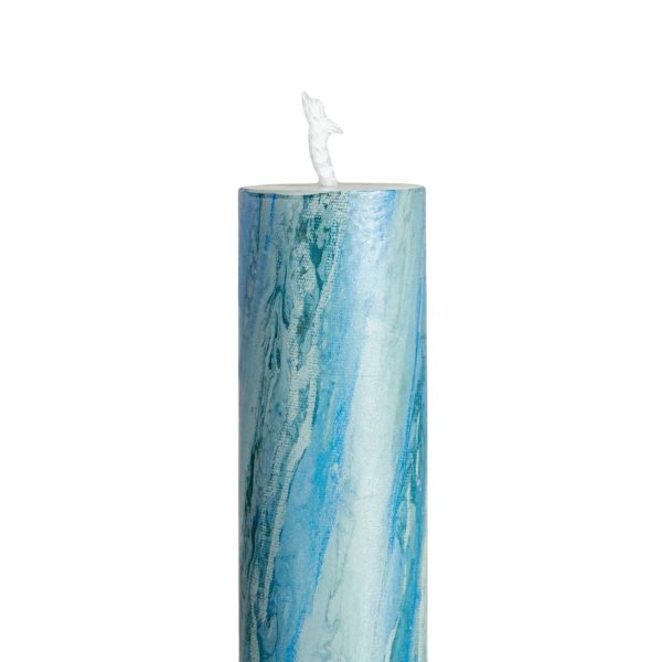 Blue Marble Taper Candles (Set of 2) Hot on Sale