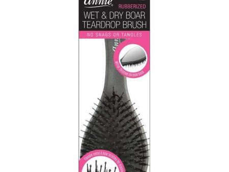 Annie Teardrop Wet & Dry Boar Brush Gun Metal Gray Discount