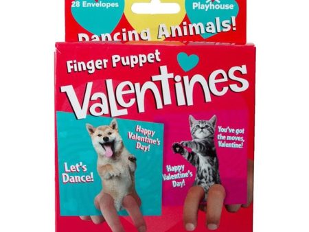 Dancing Animals Finger Puppet Valentine Cards (Pack of 28) For Cheap