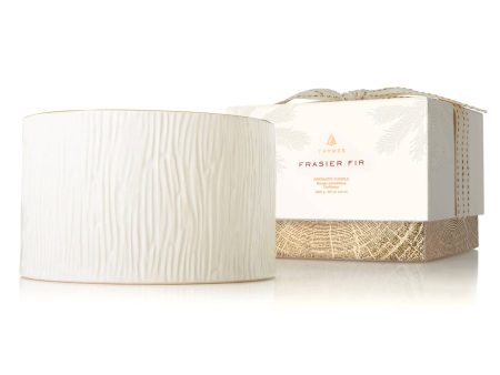 Thymes Gilded Ceramic 3-Wick Frasier Fir Scented Poured Candle Online Sale