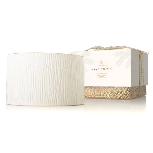 Thymes Gilded Ceramic 3-Wick Frasier Fir Scented Poured Candle Online Sale