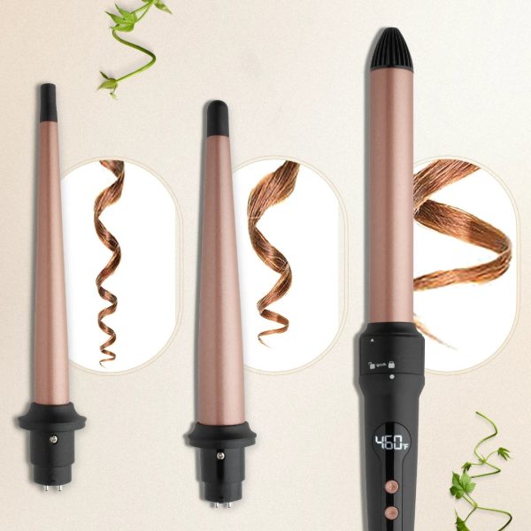 Hot & Hotter 3 in 1 Interchangeable Digital Curling Wand Set Online Hot Sale