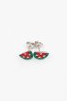 Watermelon Crystal Silver Stud Earrings Online now