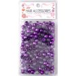 Joy Large Hair Beads 240ct Purple Metallic & Glitter Fashion