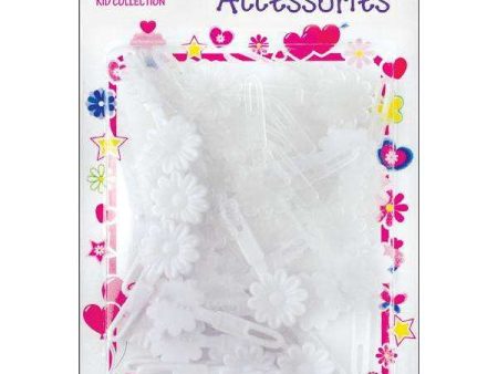 Joy Hair Barrettes White and Clear Petit Daisy For Discount