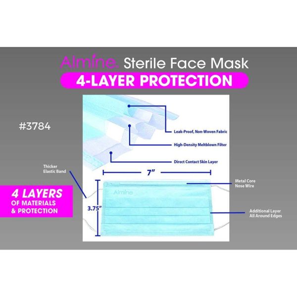 Almine 4-Ply Sterile Earloop Face Mask One Size 10ct, Blue Online Hot Sale