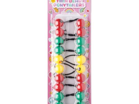 Joy Twin Beads Ponytailers 10Ct Green, Red, & Yellow Cheap