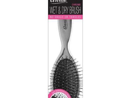 Annie Chrome Cushion Oval Wet & Dry Brush Flexible Bristle on Sale