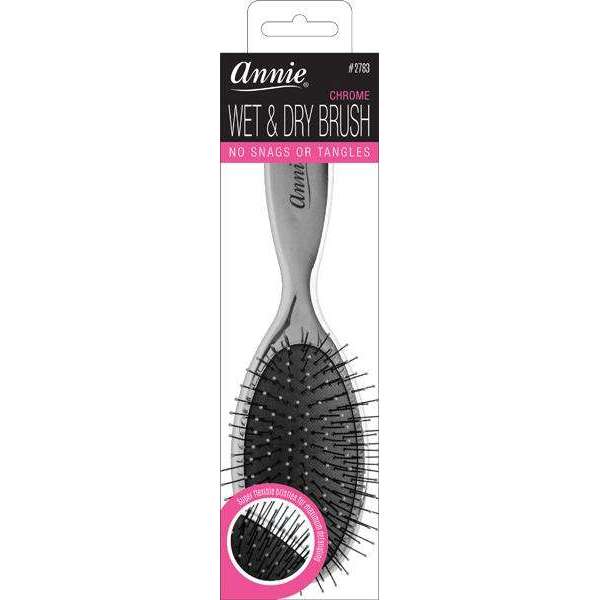 Annie Chrome Cushion Oval Wet & Dry Brush Flexible Bristle on Sale