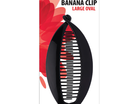 Annie Banana Clip Large Oval 14cm Black Online now