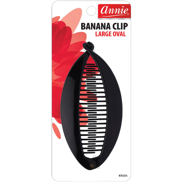 Annie Banana Clip Large Oval 14cm Black Online now