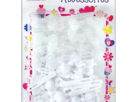 Joy Hair Barrettes White and Clear Ribbon Ii For Sale