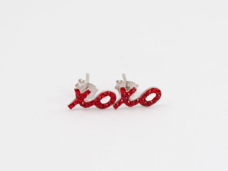 XOXO Crystal Sterling Silver Stud Earrings on Sale