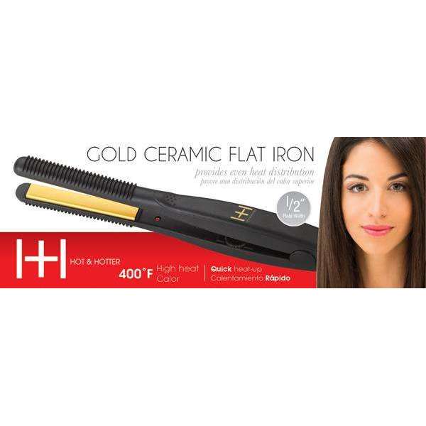 Hot & Hotter Gold Ceramic Flat Iron 1 2 Inch Online now