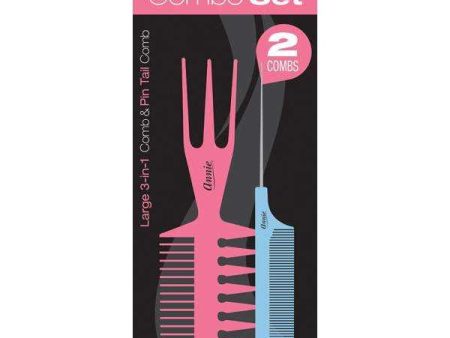 Annie Comb Set Large 3 in 1 Comb & Pin Tail Comb Fashion