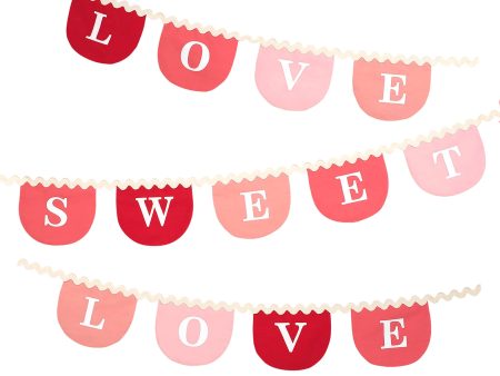 Meri Meri  Love Sweet Love  Valentine s Fabric Garland For Cheap