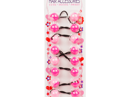 Joy Twin Beads Ponytailers Pink 20mm 8ct Online Sale