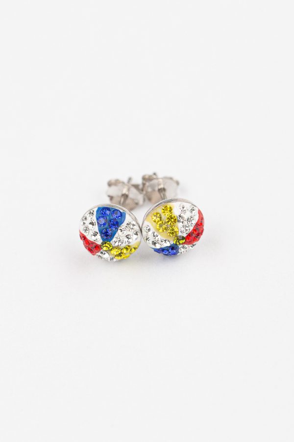 Summer Beach Ball Crystal Silver Stud Earrings Online Hot Sale