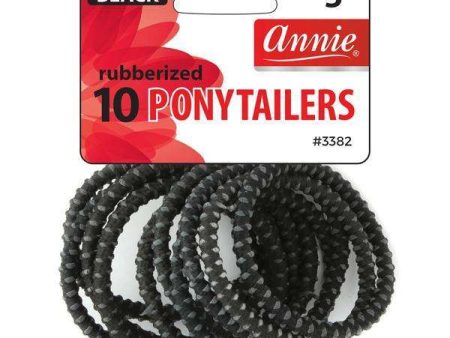 Annie Rubberized Ponytailer 10ct Black For Sale