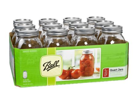 Ball Canning Jar Regular Mouth 32oz With Lid - Case Of 1 - 12 Count Supply