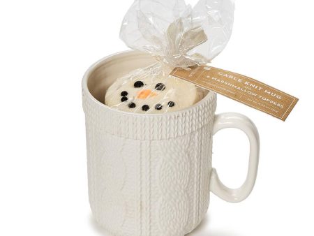 Cable Knit Mug with Snowman Marshmallow Toppers Hot on Sale