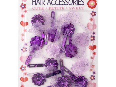 Joy Petit Daisy Barrettes Assorted Purple on Sale