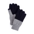 Colorblock Extra Large Touchscreen Gloves in Black Gray Fashion