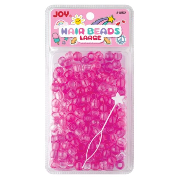 Joy Large Hair Beads 240Ct Pink & Clear Online