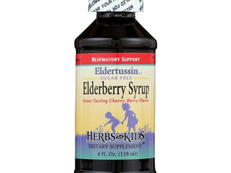 Herbs For Kids Eldertussin Elderberry Syrup - 4 Oz For Sale