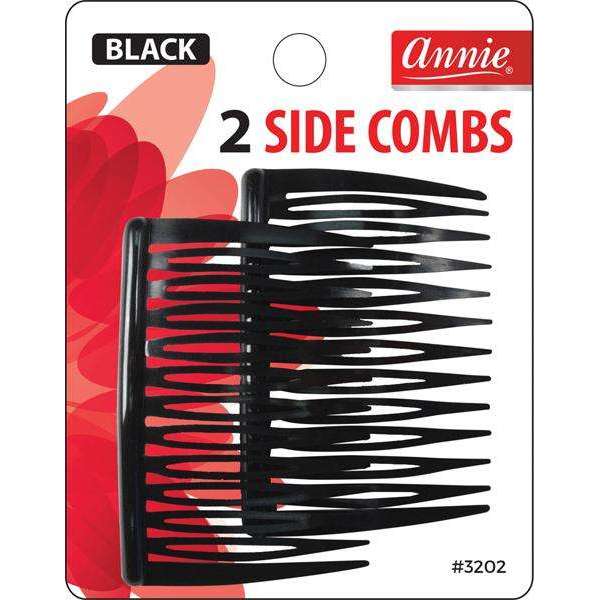 Annie Side Combs Medium 2Ct Black For Discount