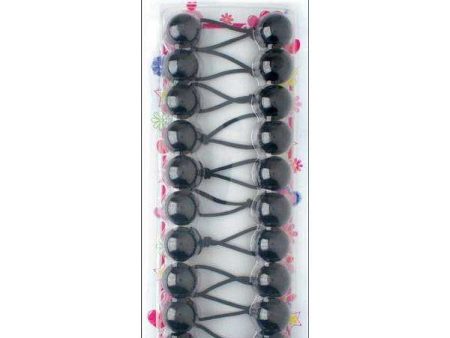 Joy Twin Beads Ponytailers 10Ct Black Supply