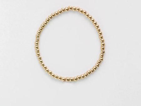 3mm Round Gold Beaded Sterling Silver Bracelet Online Hot Sale