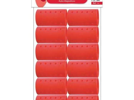 Annie Magnetic Rollers 1 1 2In 12Ct Red For Discount