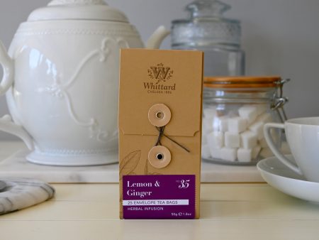 Lemon & Ginger Herbal Infusion 25 Envelope Teabags Whittard - Best By: 10 2019 Online Sale