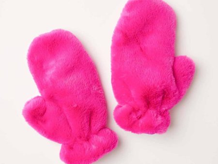 Cozy Cabin Faux Fur Mittens in Ultraviolet Online