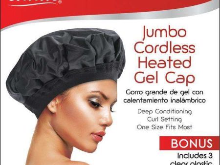 Annie Jumbo Cordless Heated Gel Cap Black Fashion