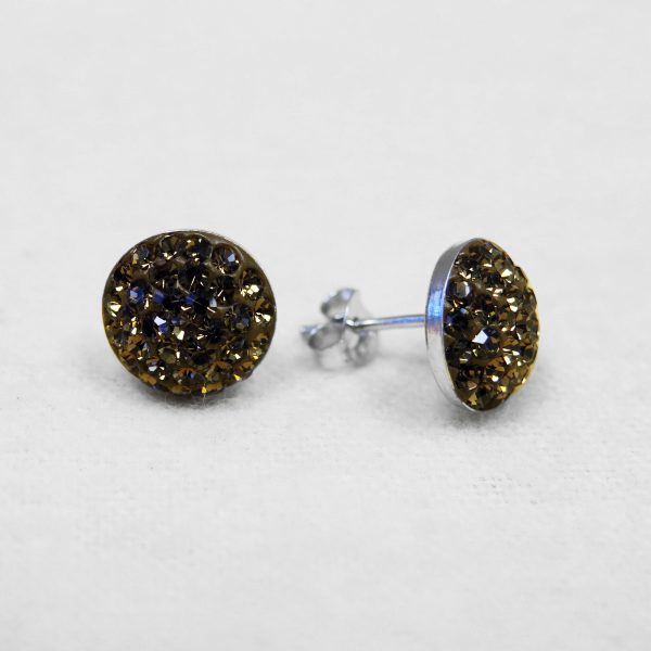 10mm Round Crystal Sterling Silver Stud Earrings Online Sale