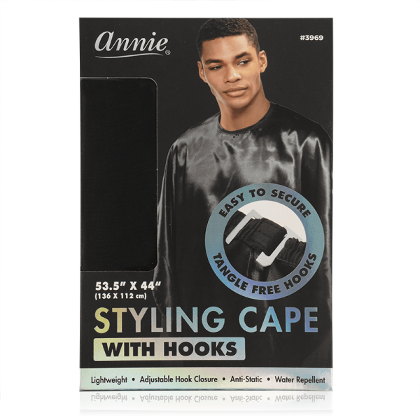 Annie Cutting Cape with Stretchable Hook Black Online now