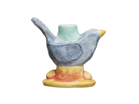 Large Stoneware Bird-Shaped Taper Holder For Sale