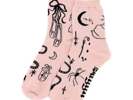 Baggu Crew Sock in Ballet Icons For Sale