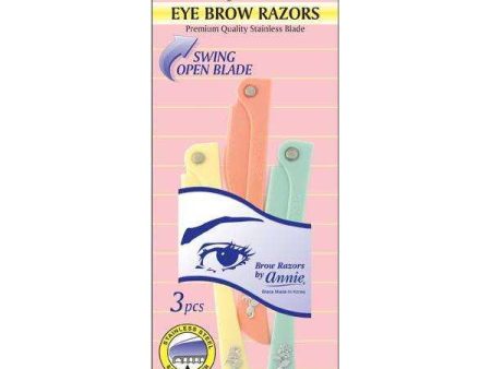 Annie Foldable Eyebrow Razor Set 3ct Asst Color Online now