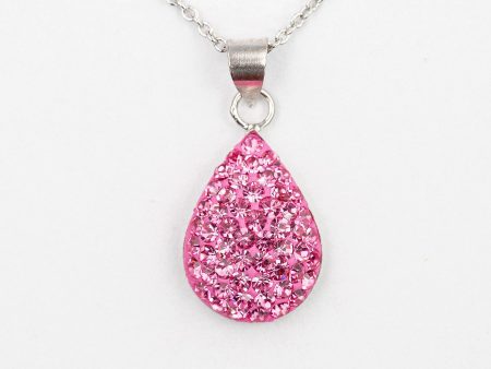 Crystal Round Teardrop Silver Necklace Discount