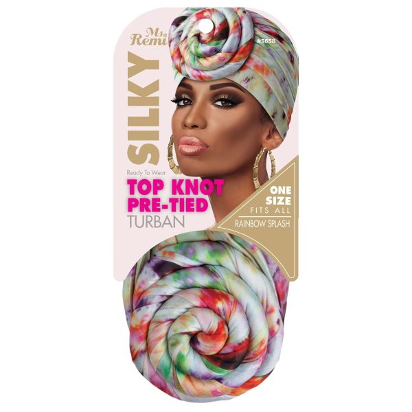 Ms. Remi Silky Top Knot Pre-Tied Turban Assorted Colors Sale