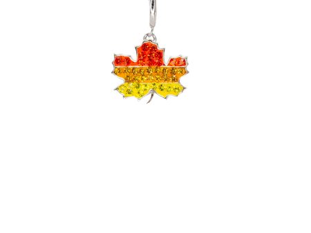 Maple Leaf Crystal Sterling Silver Charm With Paperclip Necklace Online Hot Sale