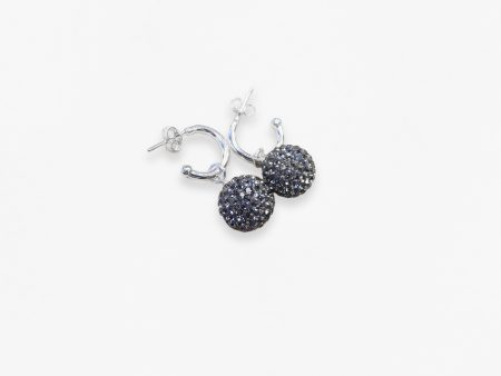 11mm Disco Ball on Sterling Silver Hoop Earrings For Cheap