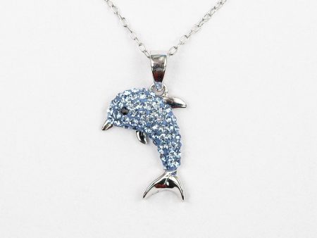 Light Sapphire Crystal Dolphin Necklace Online Hot Sale